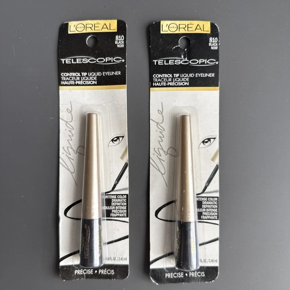 Lot Of 2 L'Oréal Telescopic Control Tip Liquid Eyeliner, #810 Black B70